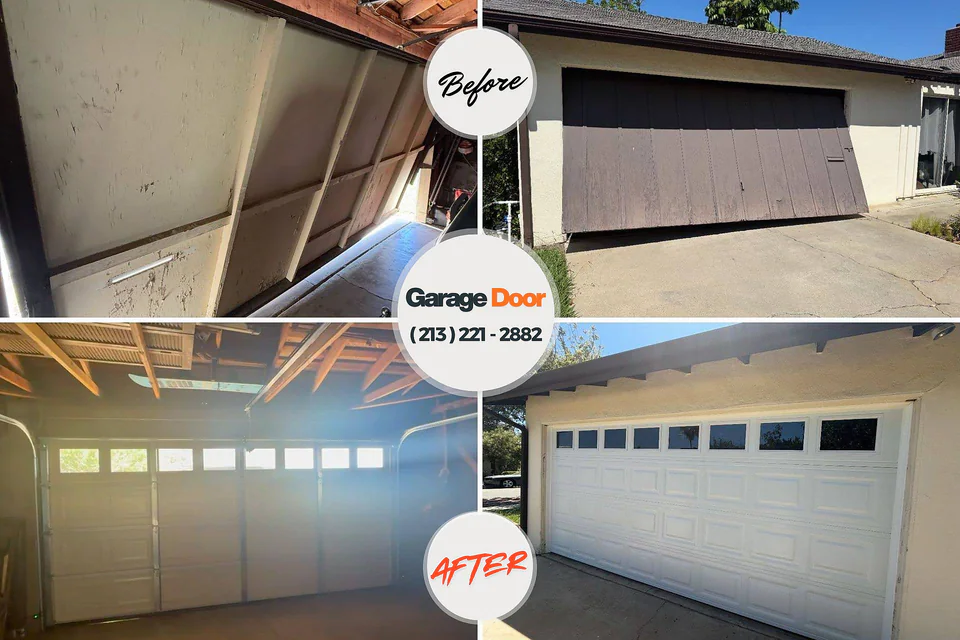 Before and after: garage door repair Shenandoah Farms, VA